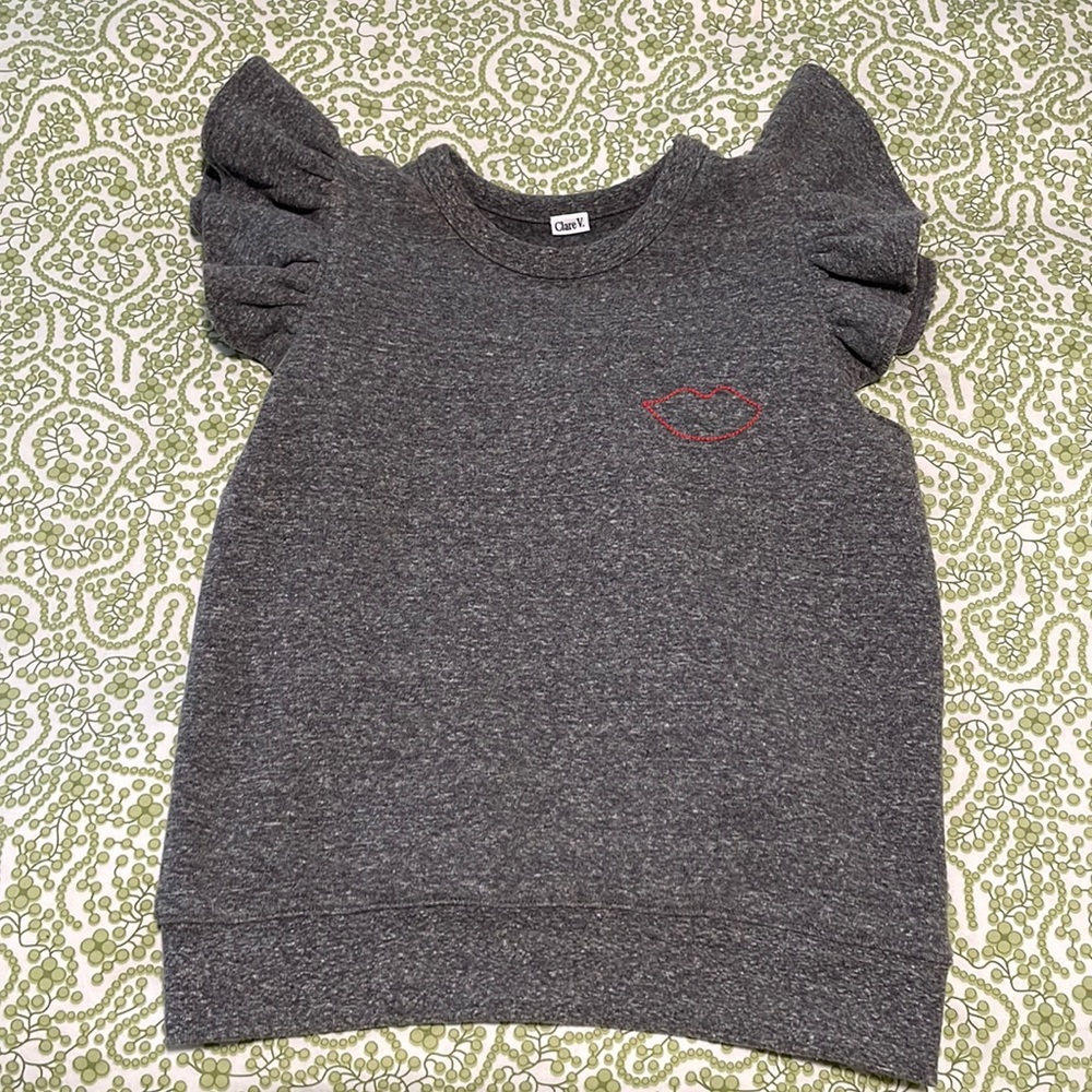 Clare V Ruffle Sleeve sweatshirt